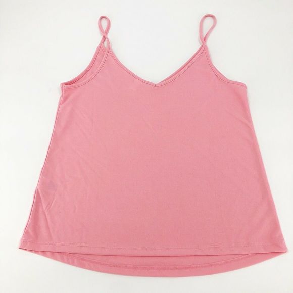 💕BP Women Top XS Pink Double V-Neck Sleeveless Tank Top Modal Blend Casual Basic - Picture 2 of 6